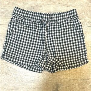 Old Navy Kids High Waist Black and White Gingham Shorts